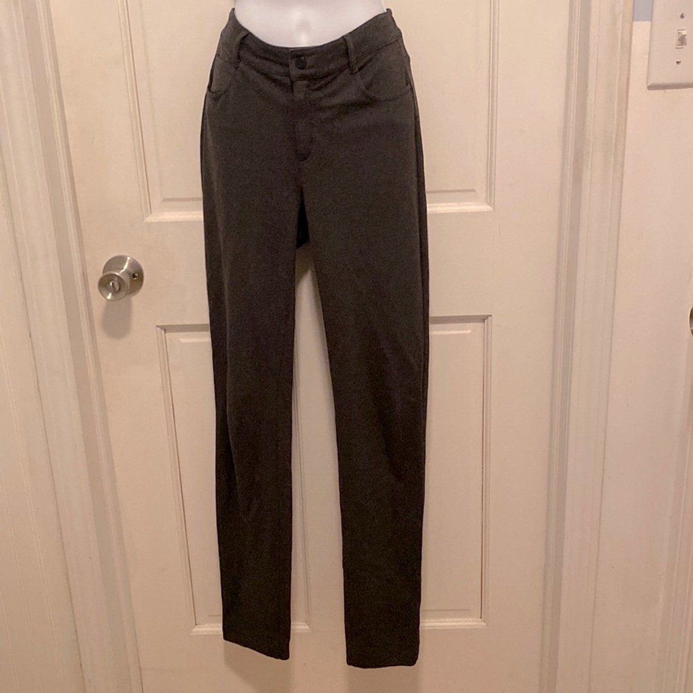 Athleta Ponte Skinny Pants Charcoal Gray Viscose Blend Women's Size 6